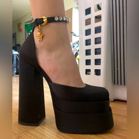 Black Versace Medusa Aevitas platforms